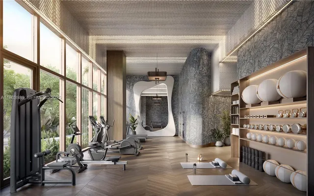 a view of living room with furniture and floor to ceiling window