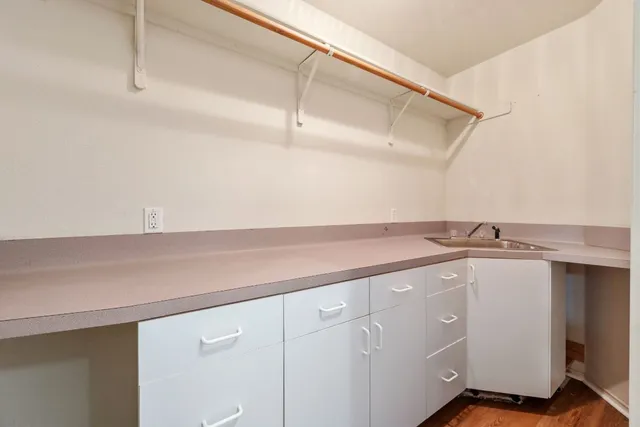 a room with storage and utility