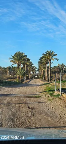 a view of a yard and ocean view