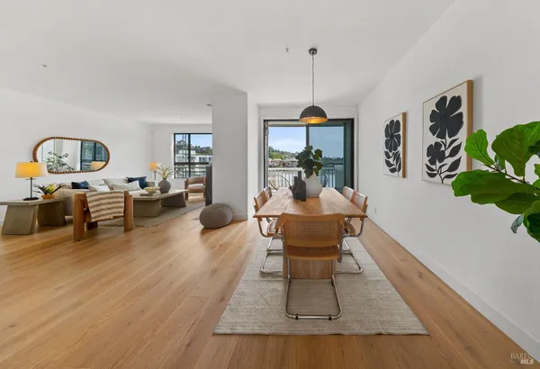 a view of a lake with a mountain