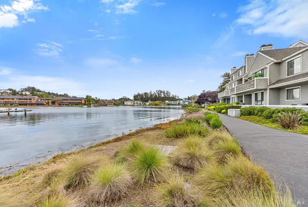 a view of lake with mountain