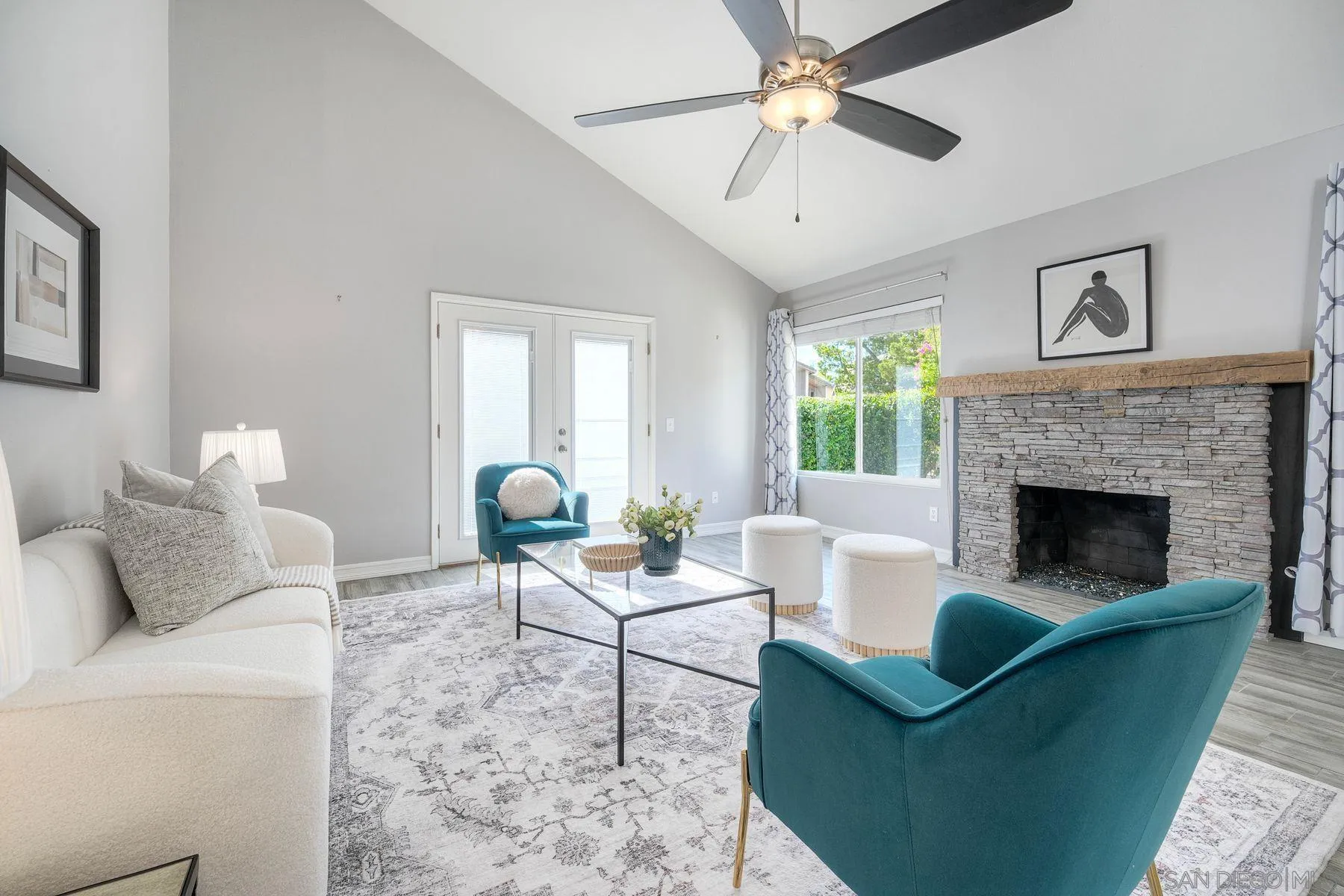 17240 Cuvee Court Poway, CA 92064 - Photo 11 of 62 a living room with furniture and a fireplace