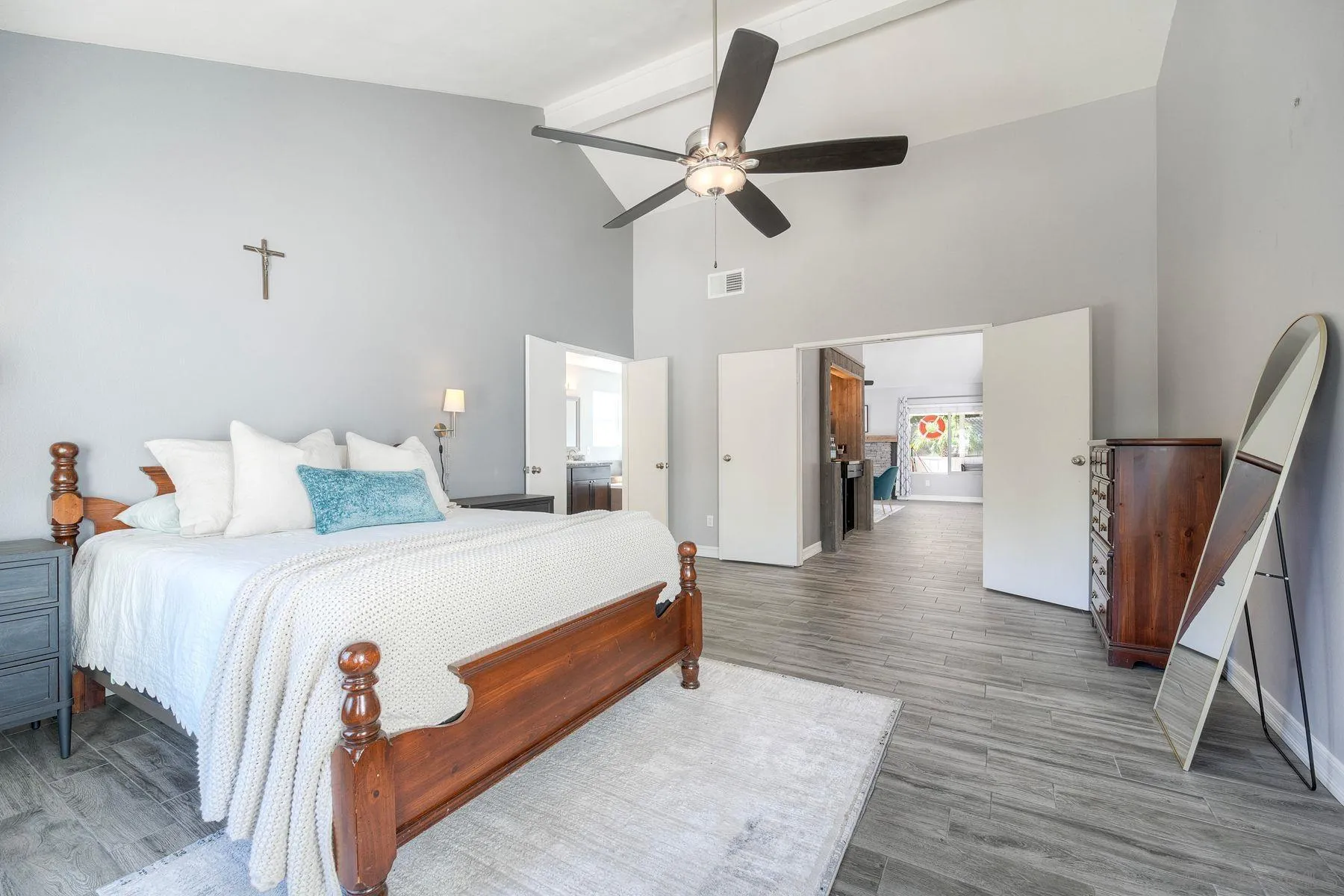 17240 Cuvee Court Poway, CA 92064 - Photo 14 of 62 a bed room with a bed and a ceiling fan