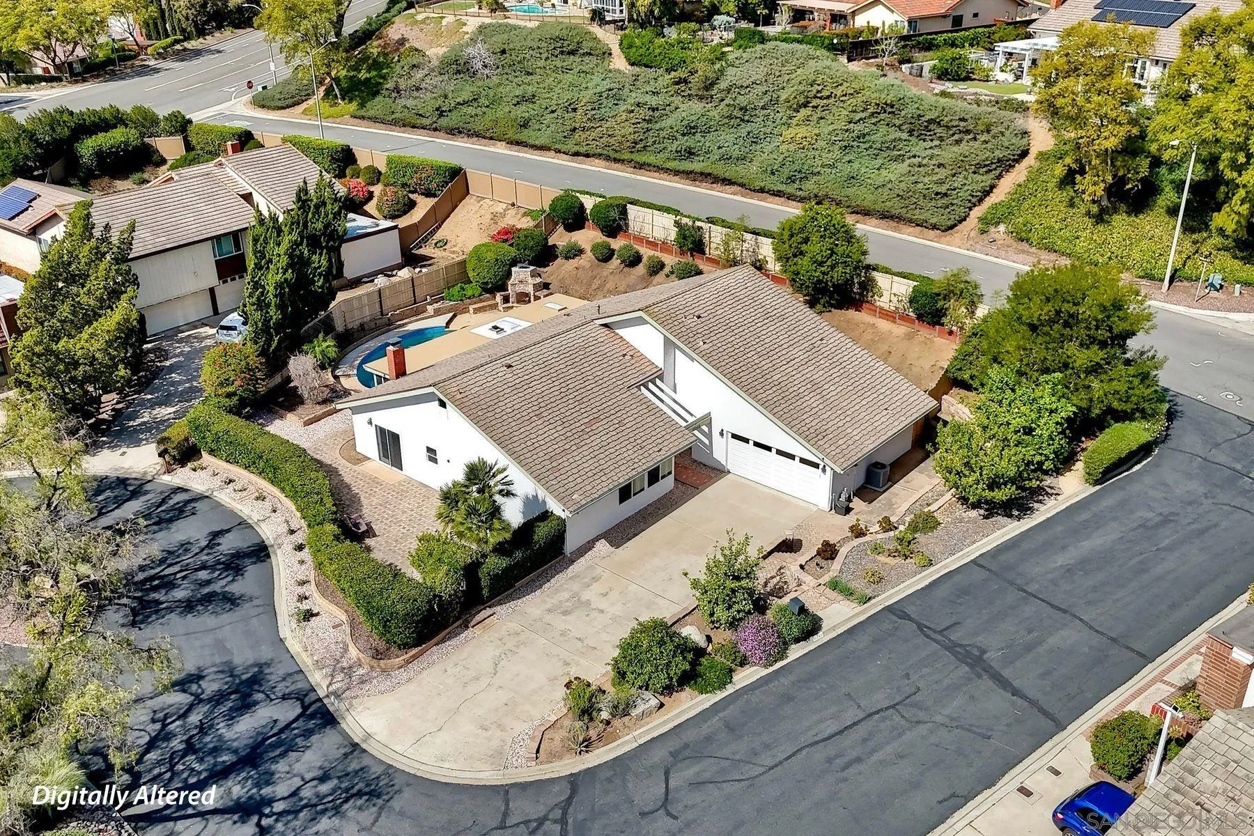 17240 Cuvee Court Poway, CA 92064 - Photo 47 of 62 an aerial view of a house with a swimming pool