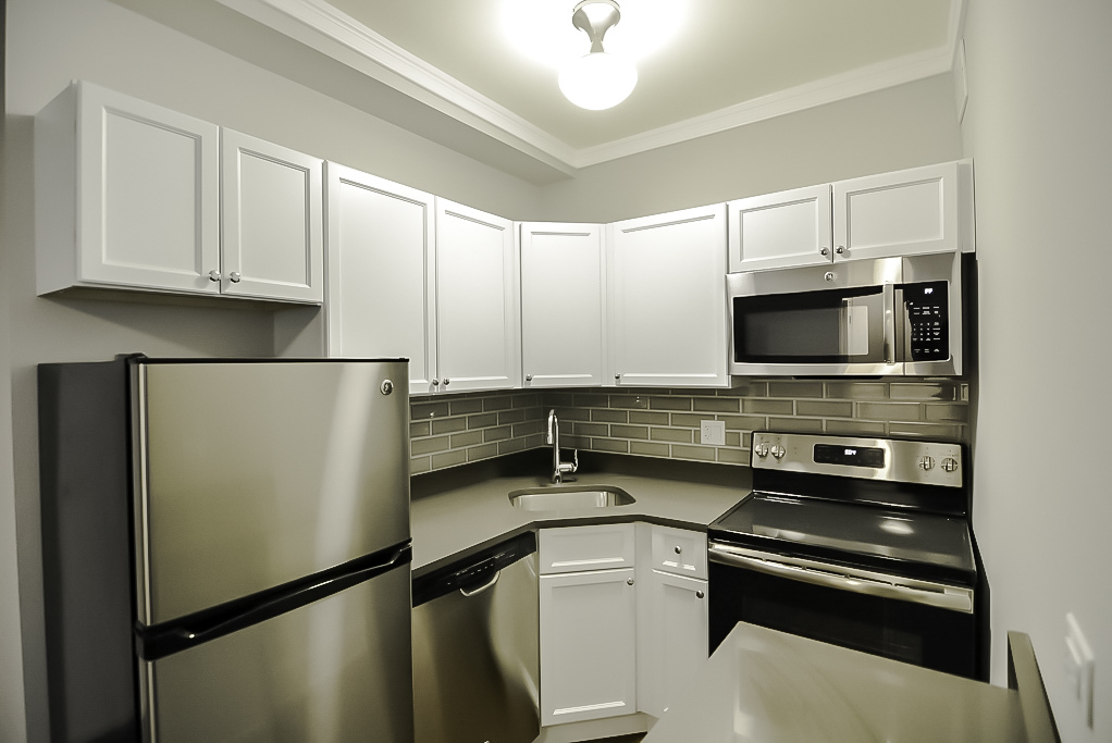 817 West Lakeside Place, Unit 705 Chicago, IL 60640 - Photo 3 of 19 a kitchen with stainless steel appliances a refrigerator sink and microwave