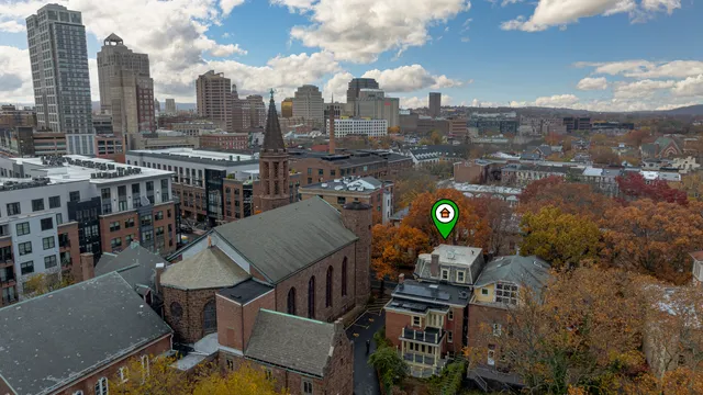 a view of a terrace with sitting area