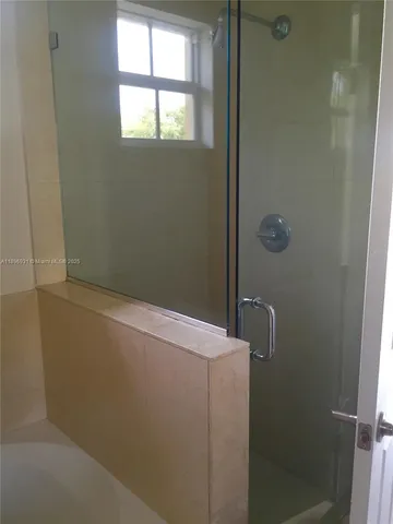 a close up of a shower