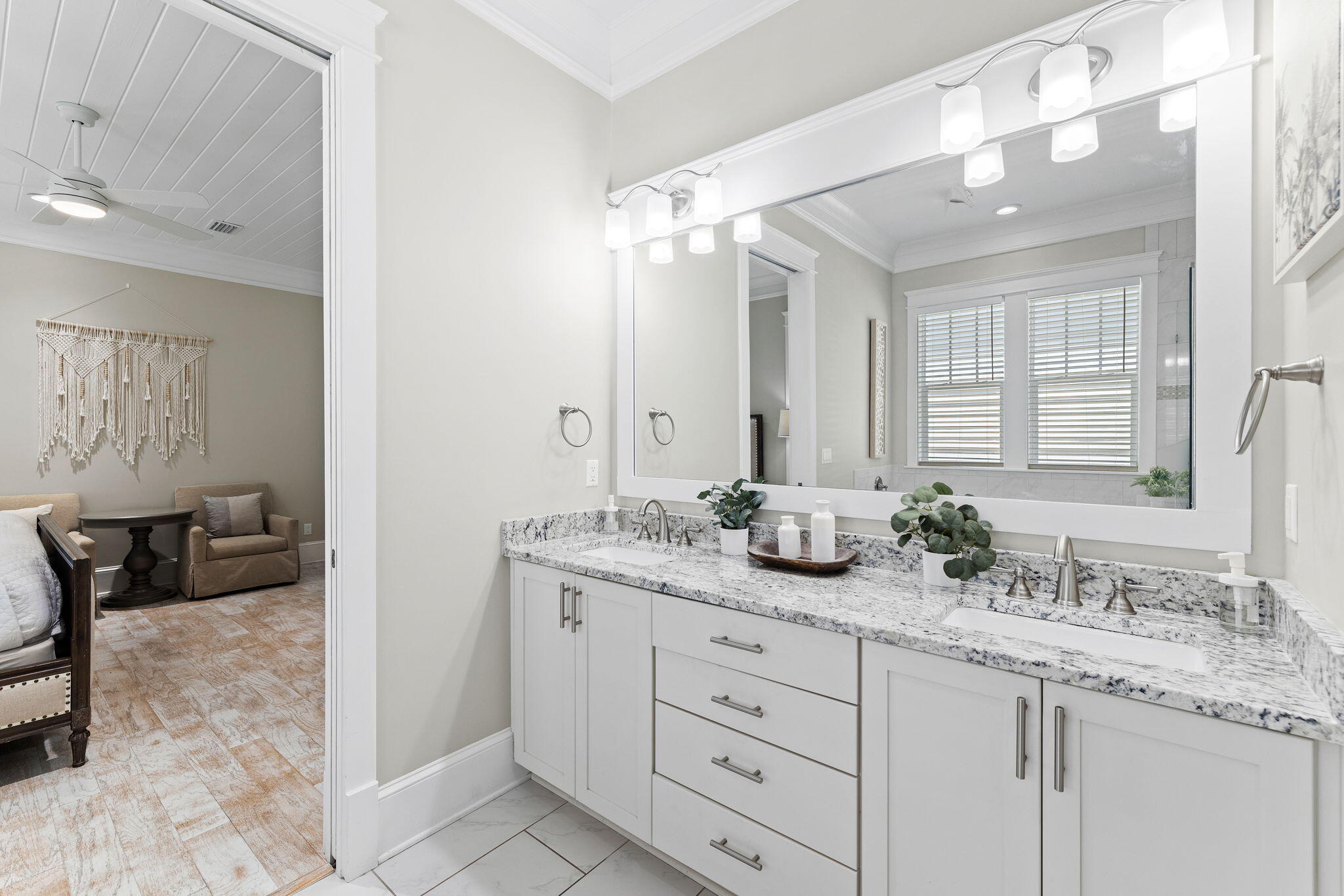 19 West Chester Street Inlet Beach, FL 32461 - Photo 19 of 49 a bathroom with double sink and a mirror