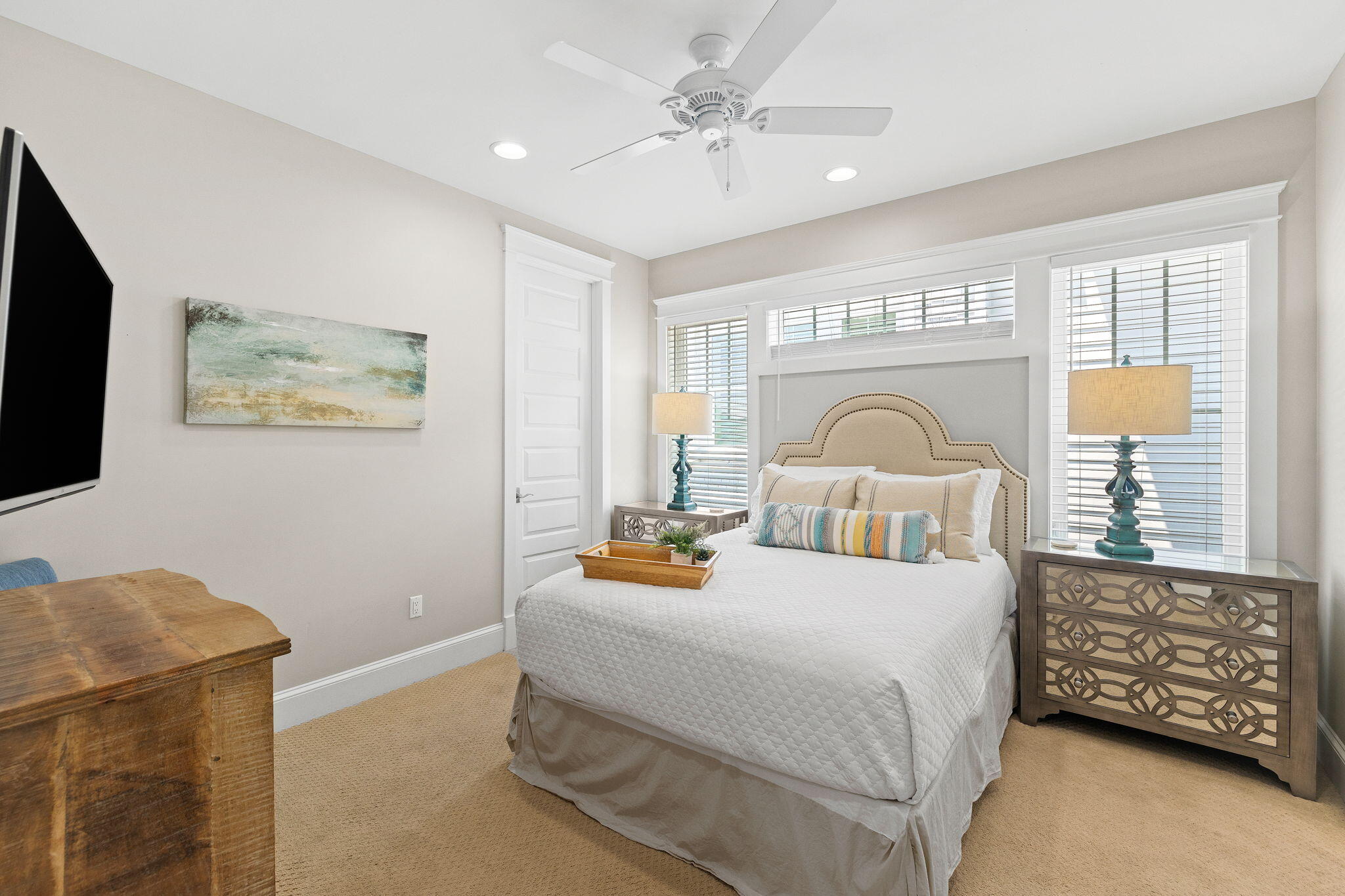19 West Chester Street Inlet Beach, FL 32461 - Photo 26 of 49 a bedroom with a bed a large window and dresser
