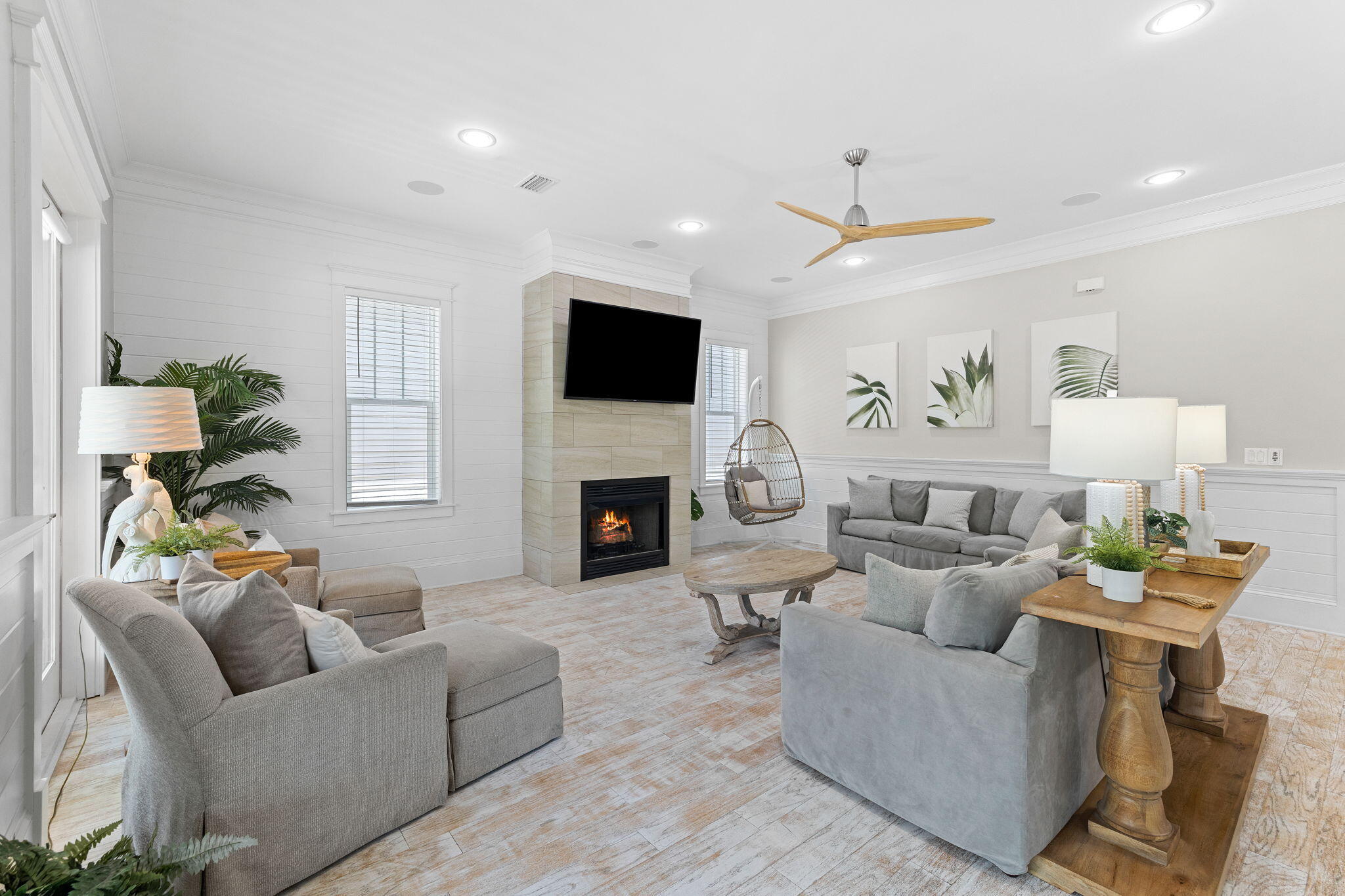 19 West Chester Street Inlet Beach, FL 32461 - Photo 6 of 49 a living room with furniture a fireplace and a flat screen tv