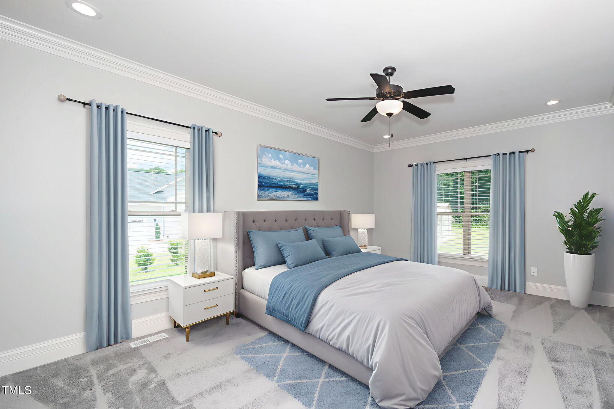 6737 Dwight Rowland Road Willow Spring, NC 27592 - Photo 26 of 50 a bedroom with a large bed and a window