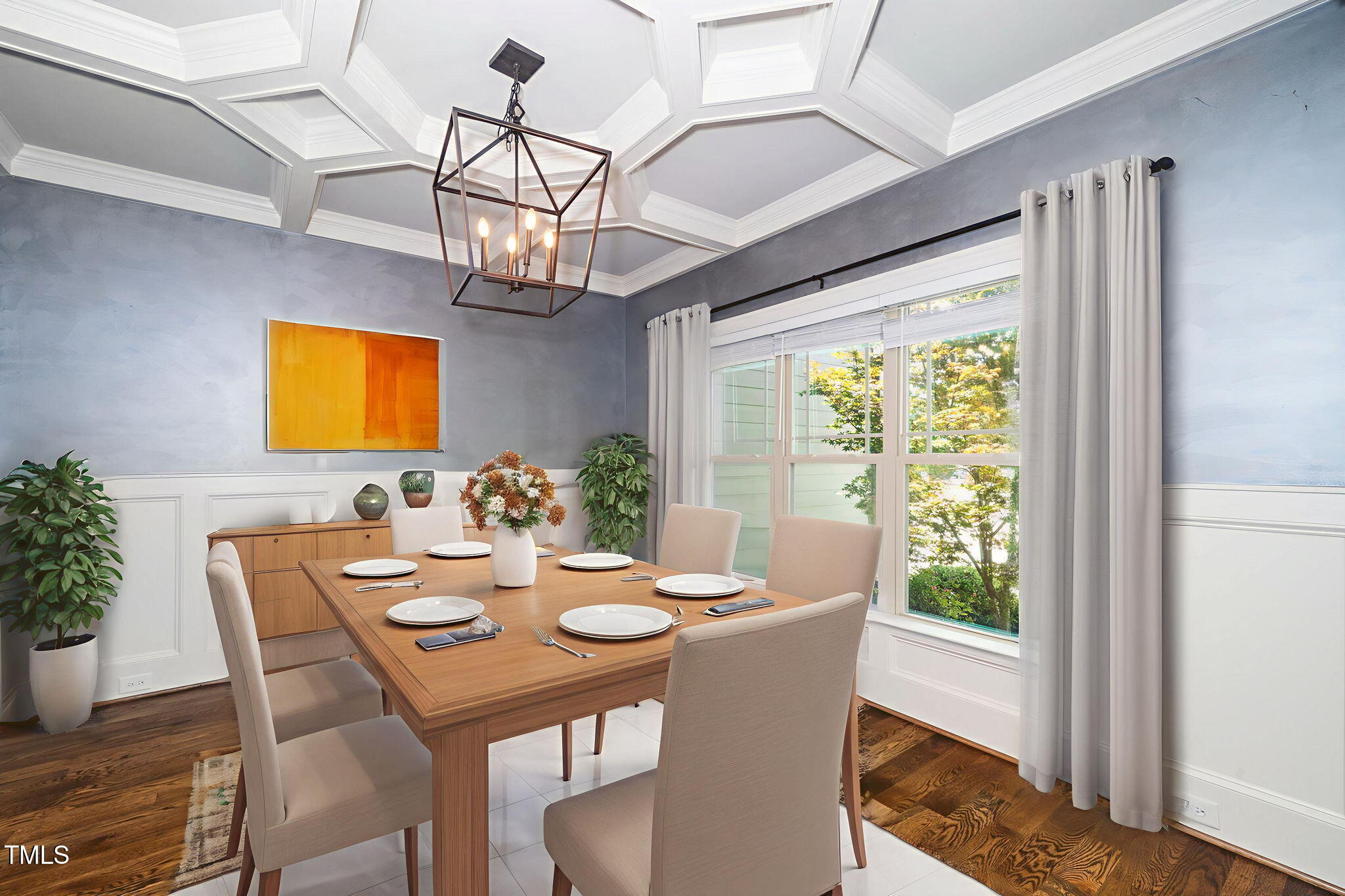 6737 Dwight Rowland Road Willow Spring, NC 27592 - Photo 7 of 50 a view of a dining room with furniture window and wooden floor
