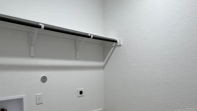 a close up view of racks on the wall