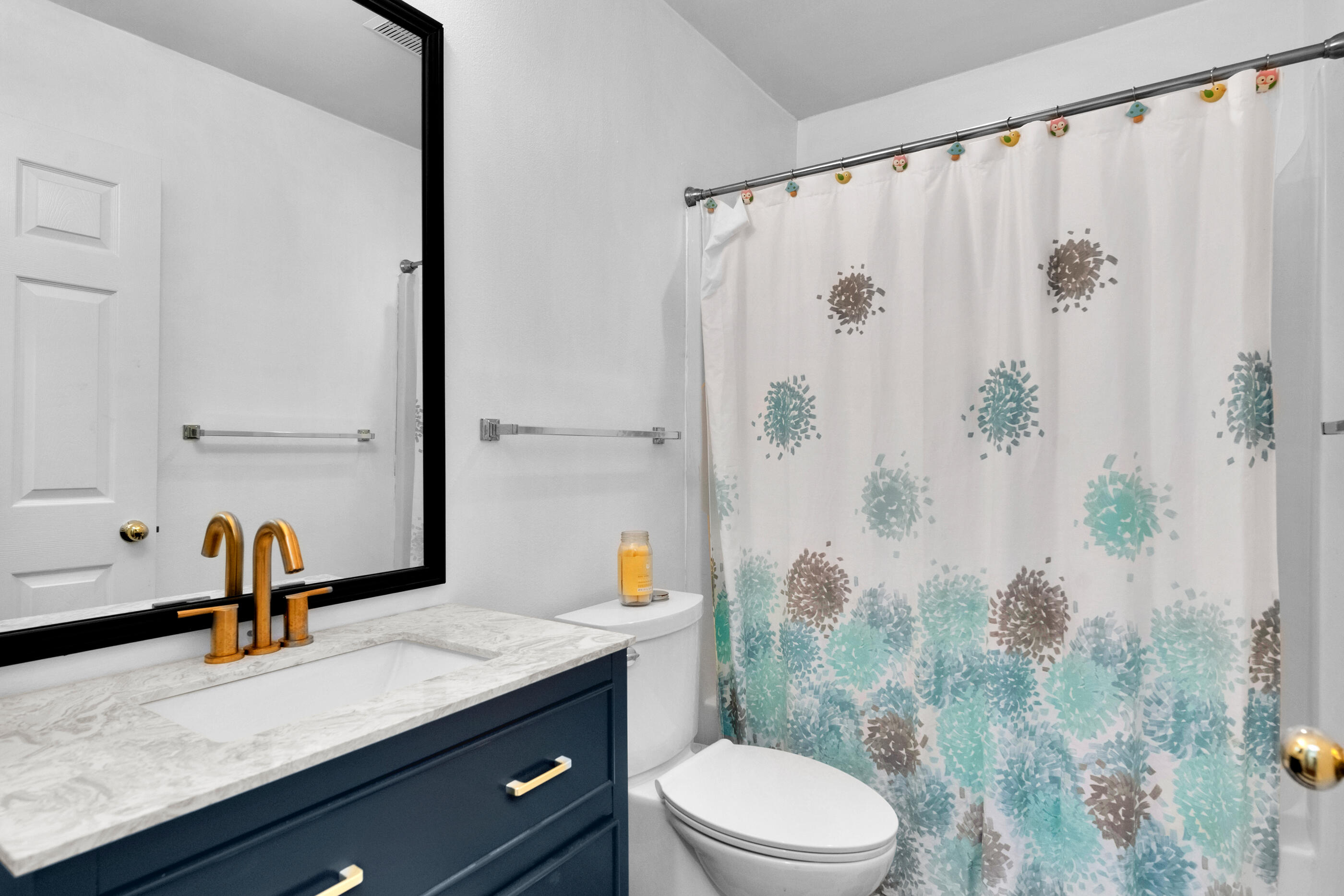 44 Beacon Way Santa Rosa Beach, FL 32459 - Photo 15 of 29 a bathroom with a granite countertop sink toilet and shower