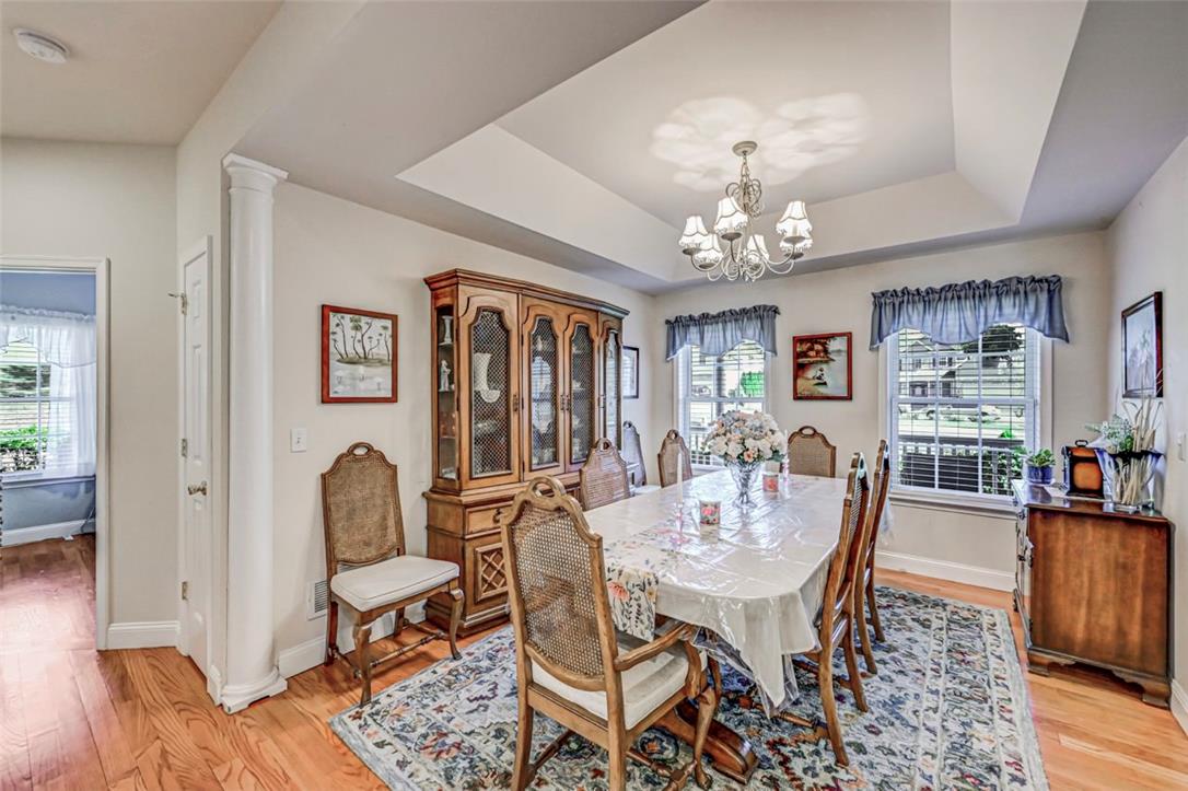 112 Michaels Run Road Stroudsburg, PA 18360 - Photo 12 of 69 The Dining Room had dbl front windows, and a beautiful tray ceiling with chandelier.