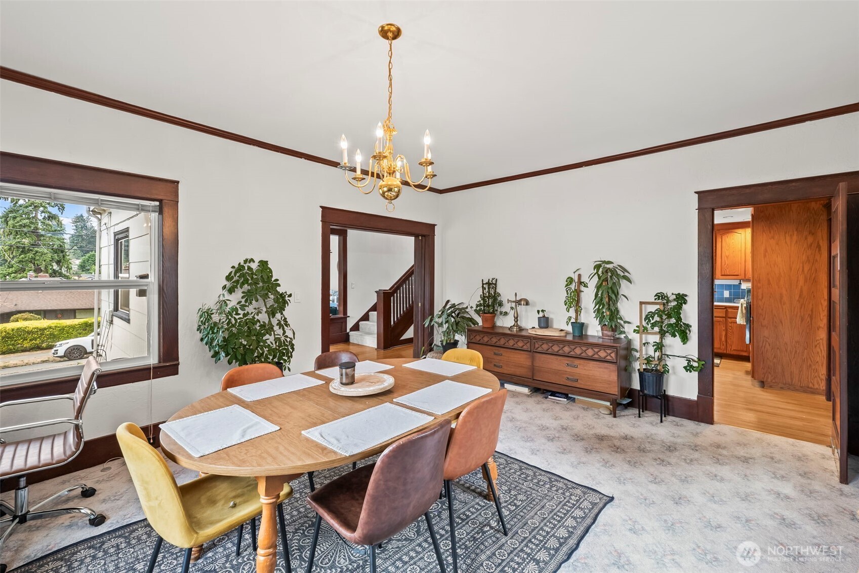 363 Del Monte Avenue Fircrest, WA 98466 - Photo 12 of 39 a view of a dining room with furniture window and wooden floor