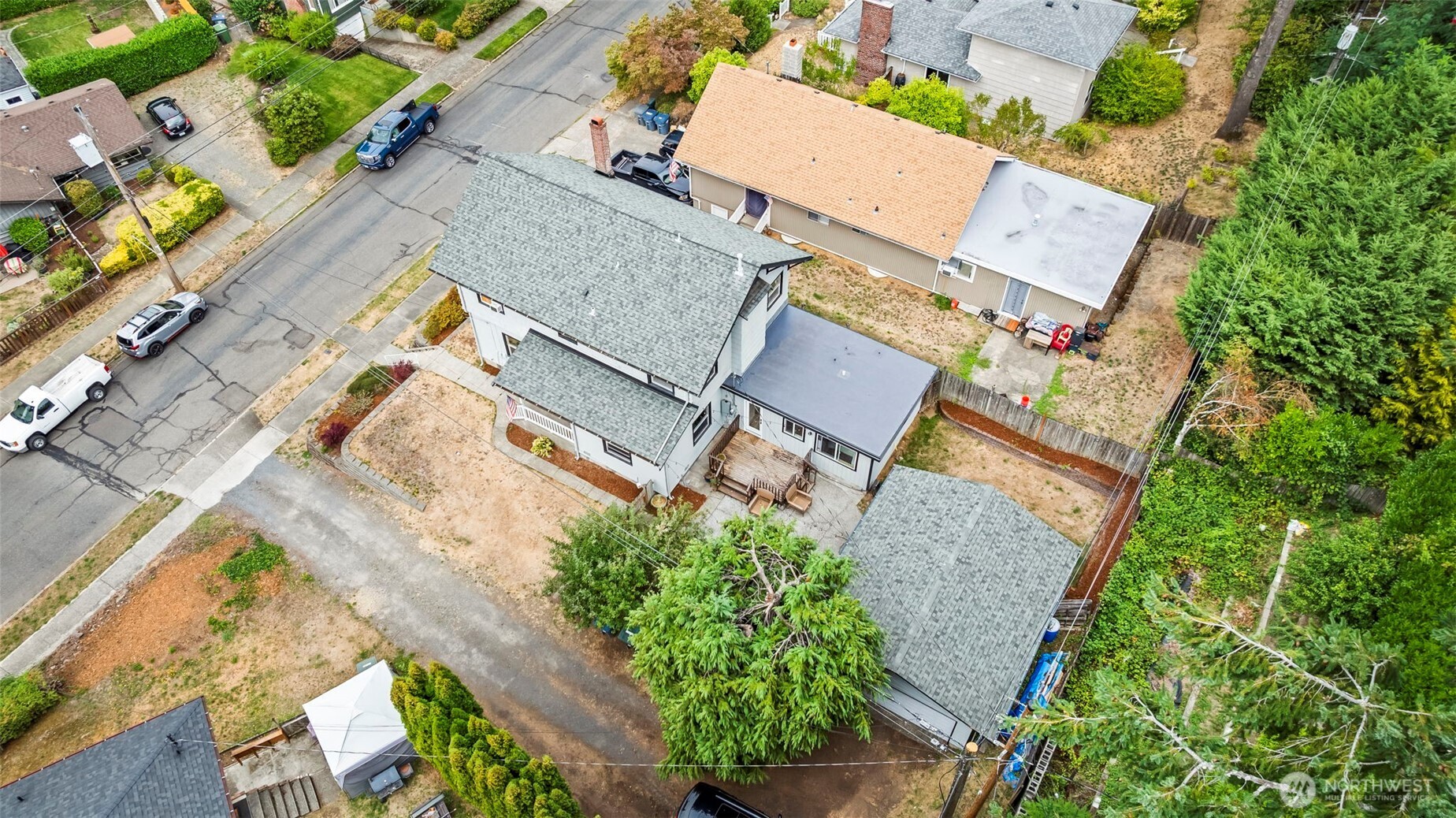 363 Del Monte Avenue Fircrest, WA 98466 - Photo 38 of 39 an aerial view of a house with a yard and garden