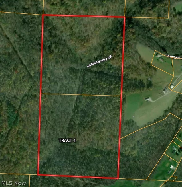 0 Tract 4 Twp Road Woodsfield, OH 43793 - Photo 2 of 34 Aerial map of property and surrounding area with property boundaries highlighted