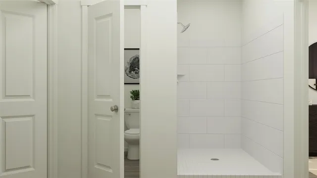 a bathroom with a shower