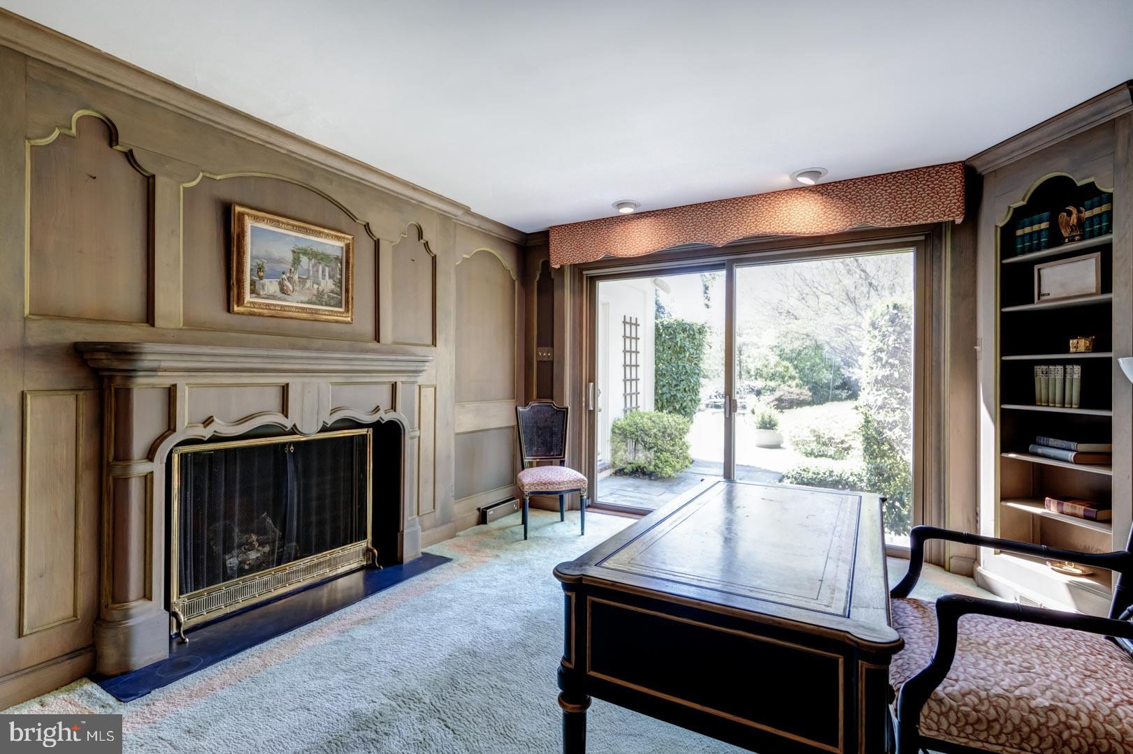 1518 Mt Pleasant Road Villanova, PA 19085 - Photo 22 of 53 Gas Fireplace and Sliding Doors to Backyard