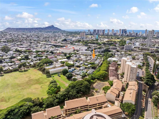 an aerial view of a city
