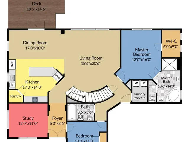 a picture of a park with a bench and a sign on it