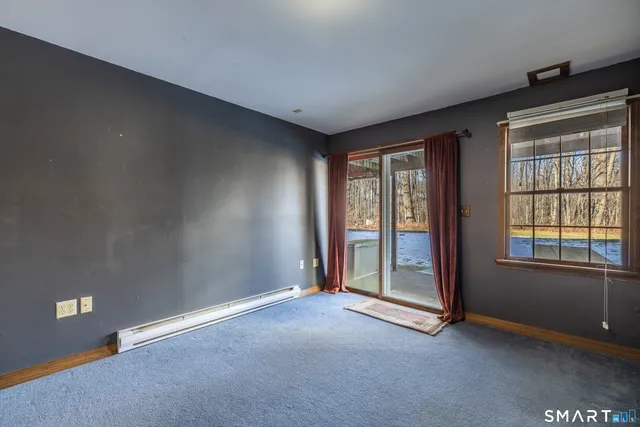 an empty room with a window