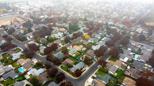 an aerial view of a city
