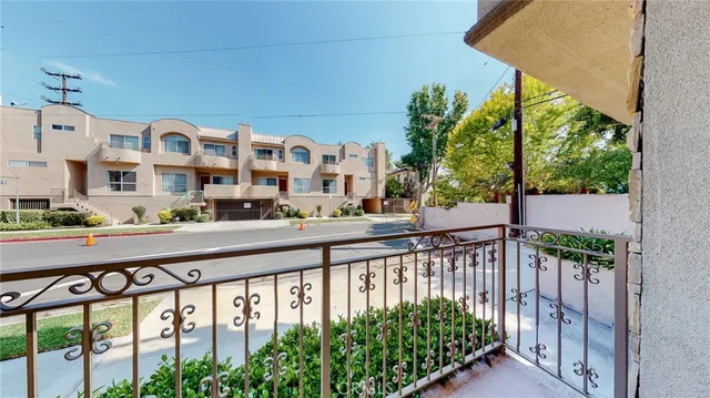 a city view from a balcony