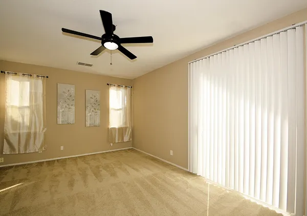 a view of small space with racks on the wall