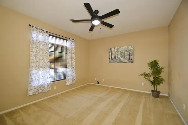 a living room with a large window