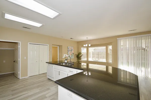a living room with a large window