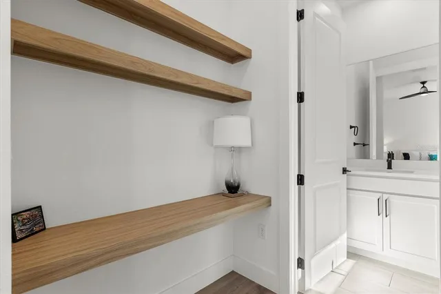 a view of a swimming pool with an ocean view