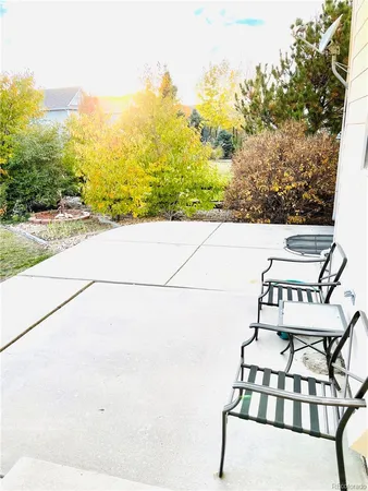 a view of a swimming pool with an outdoor space