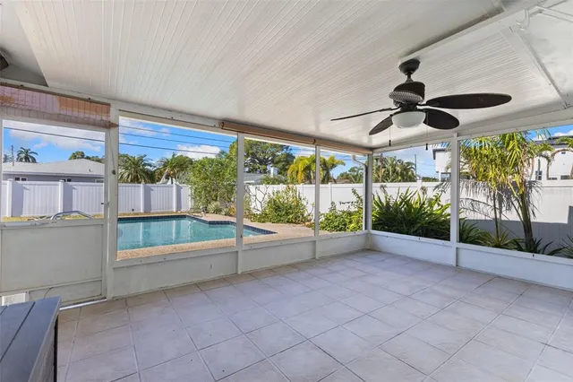 a view of a room with a swimming pool