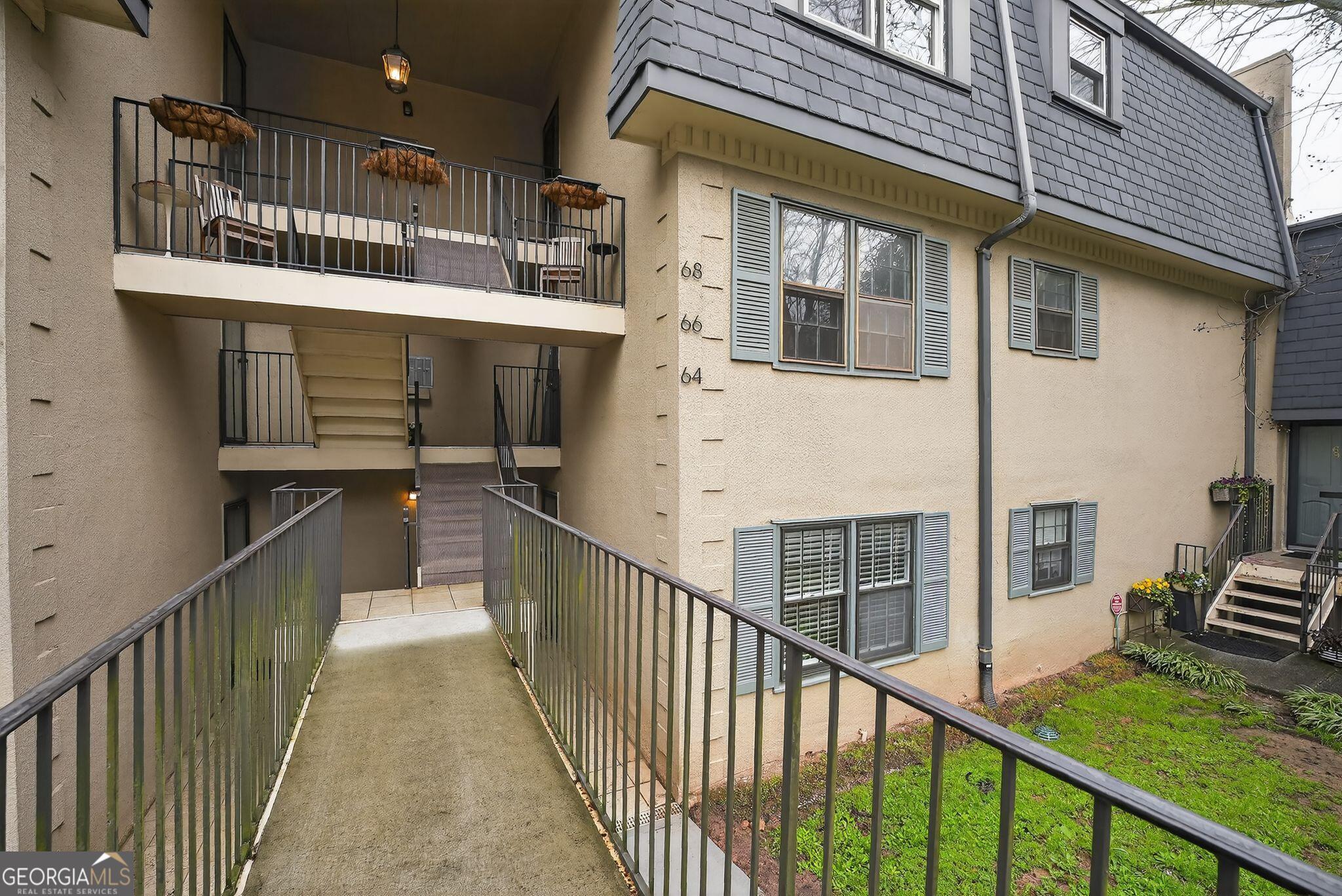 a view of a house with a balcony