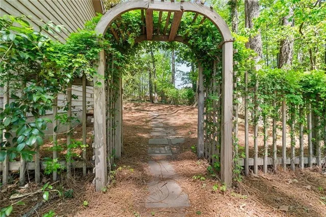 a big yard with lots of green space