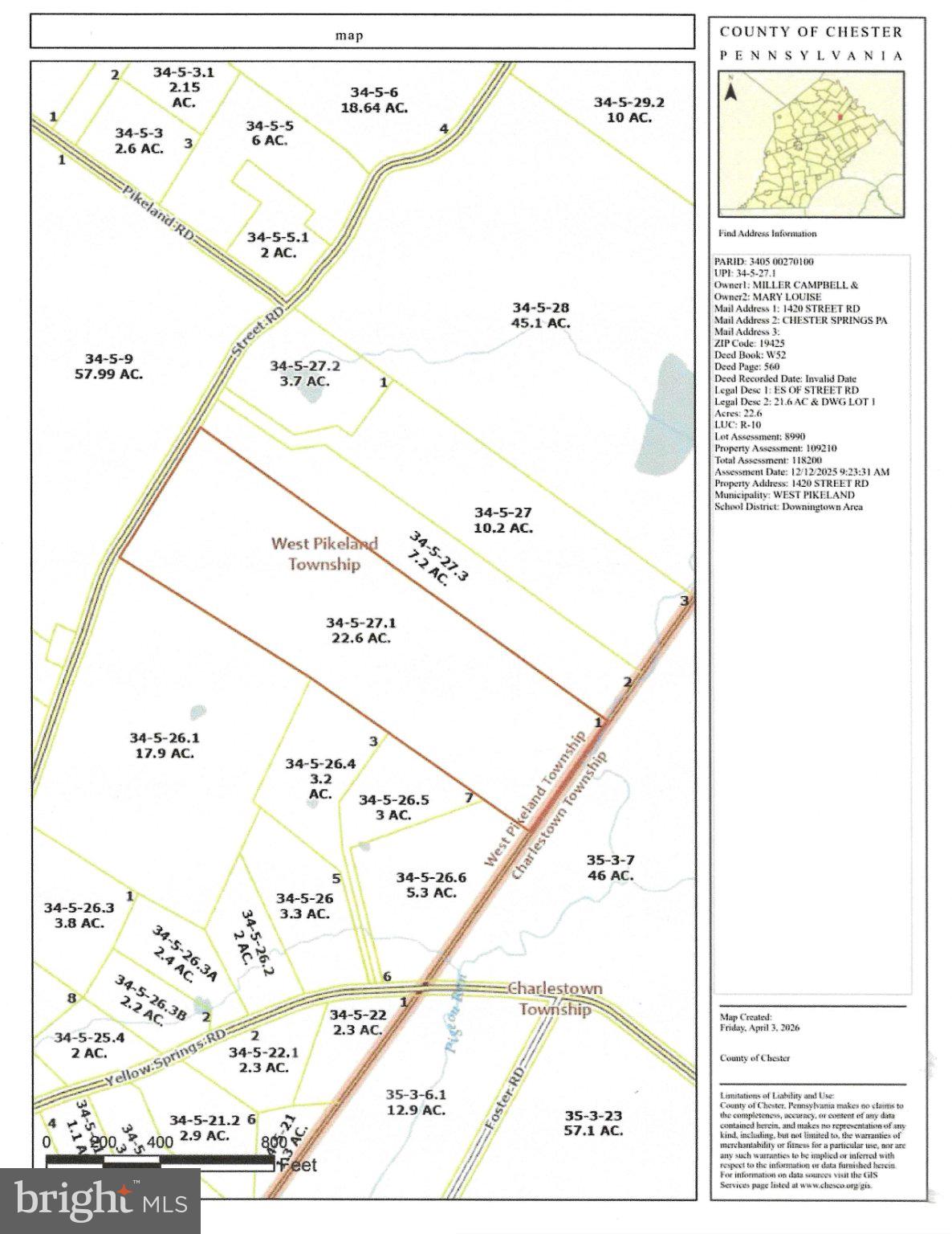 1420 Street Road Chester Springs, PA 19425 - Photo 45 of 46 Plot Plan Highlighted in Red