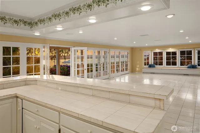 a view of an entrance of the building