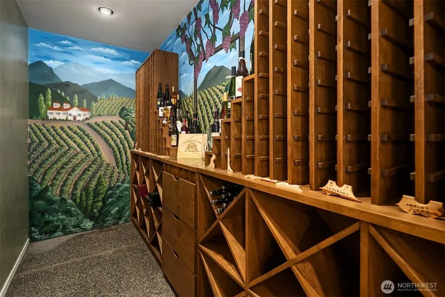 a view of balcony with furniture