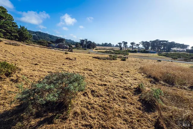 a view of a lake with houses in the back