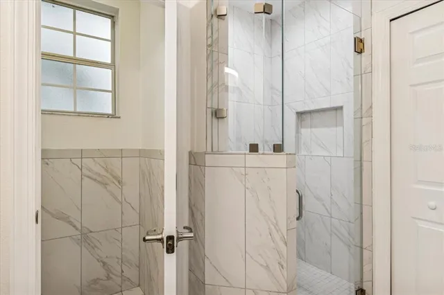 a bathroom with a shower