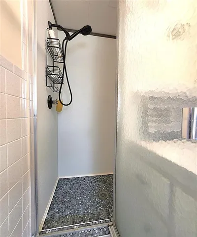 a bathroom with a shower
