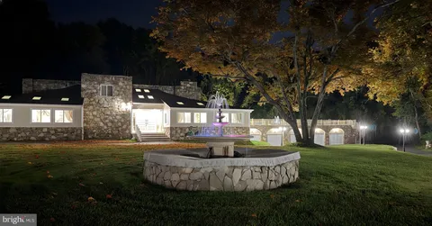 a view of a swimming pool with a yard