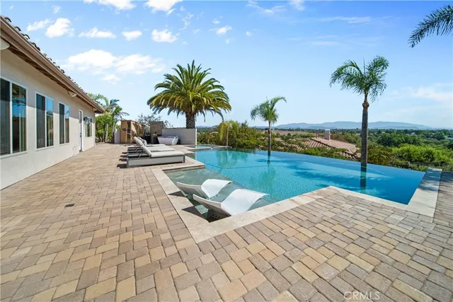 a view of a backyard with potted plants