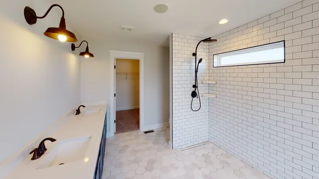 a bathroom with a shower