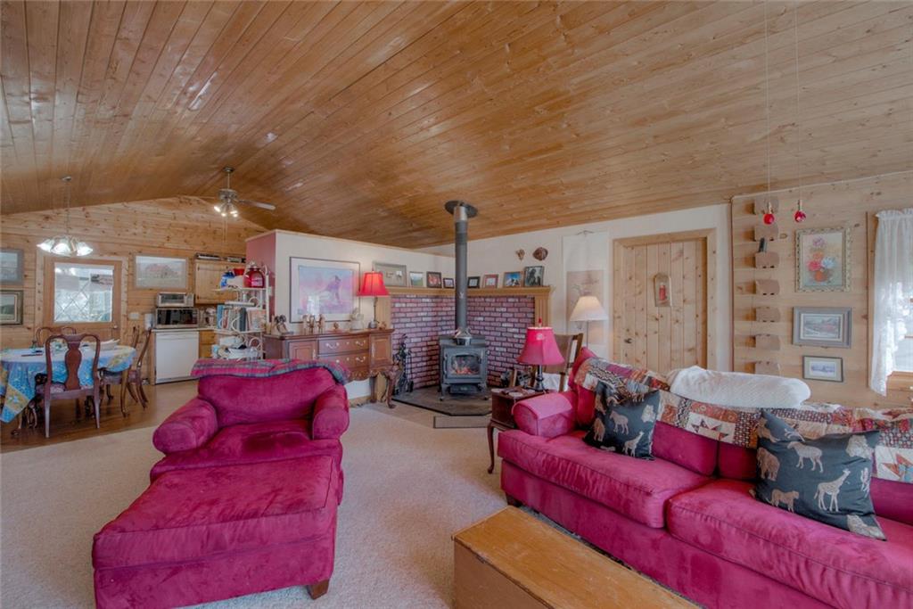 468 Wagon Wheel Road Hartsel, CO 80449 - Photo 10 of 30 a living room with furniture a air conditioner vent and white walls