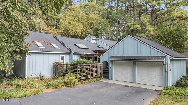 front view of a house with a garage