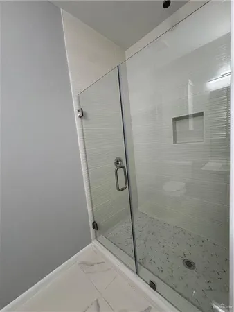 a bathroom with a shower