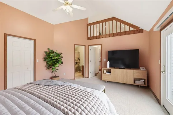 a living room with a wooden floor